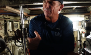 Captain Jimmy in the engine room of the L&H